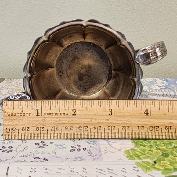 Vintage Wm Rogers MFG CO Silver Plate Fluted Creamer & Sugar Bowl # 624 - Picture 13 of 14